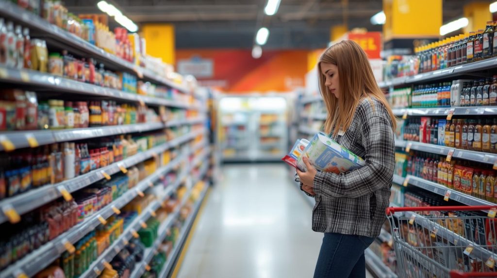 買い物中の女性